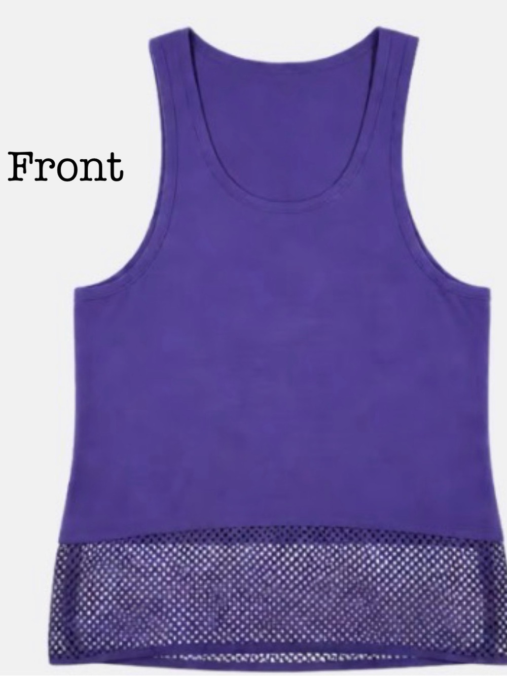 Women's Purple Mesh-Hem Tank Top